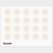 Eenvoudig Minimaal Script Geslacht Onthulling Fees Ronde Sticker (Vel)