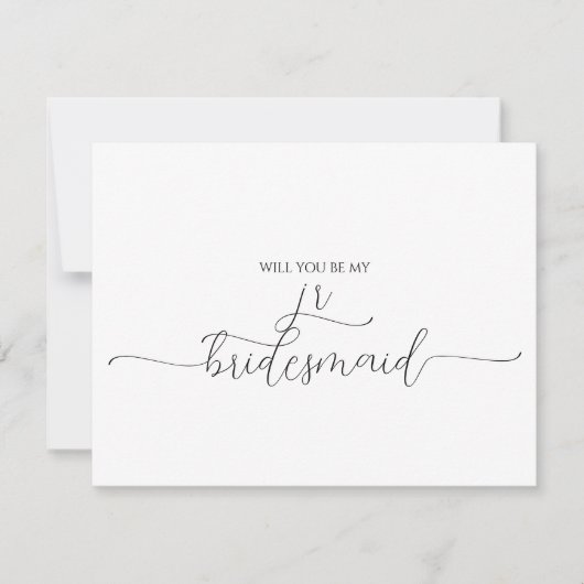 Eenvoudig Minimaal Script Junior Bruidsmeisje Voor Kaart (Voorkant)