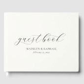 Eenvoudig Minimaal Script Persoonlijke Trouwceremo Gastenboek (Voorkant)