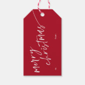 Eenvoudig Minimaal Script Prettig Kerstfeest Cadeaulabel (Voorkant)