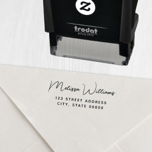 Eenvoudig minimaal script return adres zelfinktende stempel