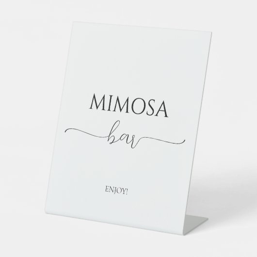 Eenvoudig minimaal script Vrijgezellenfeest Mimosa Reclamebord Met Voetstuk (Voorkant)