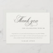 Eenvoudig Minimaal Script Zwart Wit Baby Shower Bedankkaart (Voorkant / Achterkant)