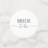 Eenvoudig Minimaal Script Zwart & Wit Bruidsdouche Confetti (Kleine voorkant)