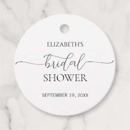 Eenvoudig Minimaal Script Zwart & Wit Bruidsuitnod Bedankjes Labels