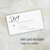 Eenvoudig minimaal script zwart wit bruiloft rsvp informatiekaartje