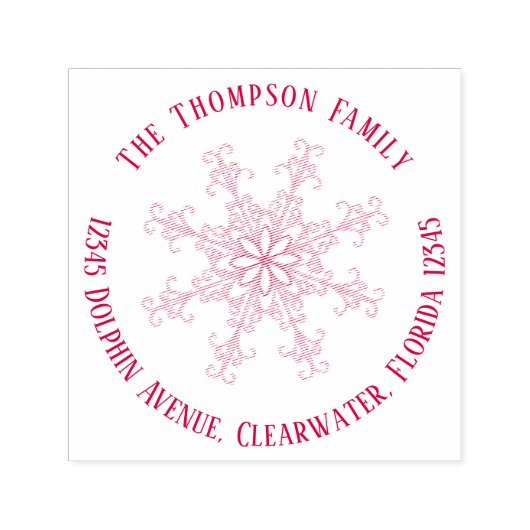 Eenvoudig minimaal Snowflake-adres Winterfeestdag Zelfinktende Stempel (Design)