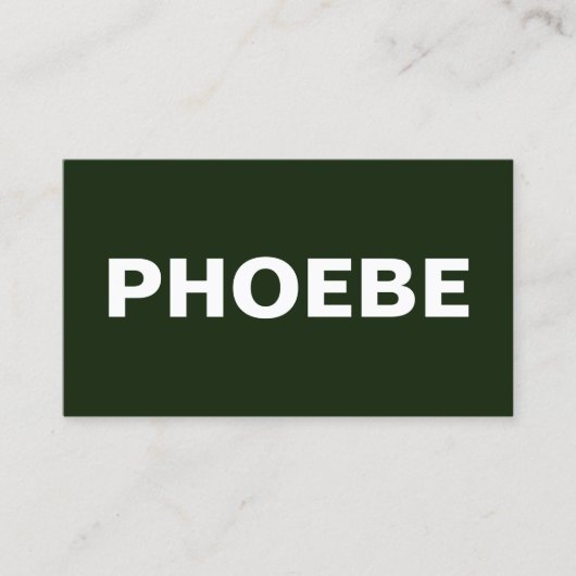 Eenvoudig Minimaal Stijlvol Trendy Forest Green Visitekaartje (Voorkant)