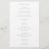 Eenvoudig Minimaal Stof Blauw Budget Trouwprogramm Flyer (Achterkant)