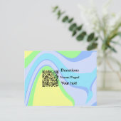 Eenvoudig minimaal streepjescode donaties venmo pa briefkaart (Staand voorkant)