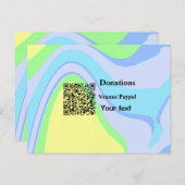 Eenvoudig minimaal streepjescode donaties venmo pa briefkaart (Voorkant / Achterkant)