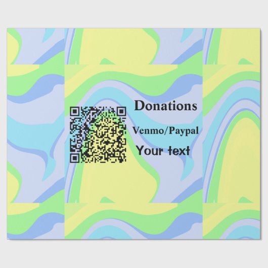 Eenvoudig minimaal streepjescode donaties venmo pa cadeaupapier (Vlak)