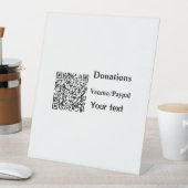 Eenvoudig minimaal streepjescode donaties venmo pa reclamebord met voetstuk (Insitu)