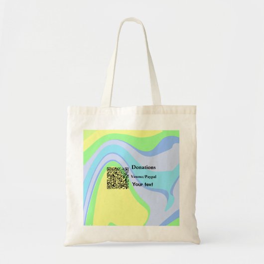 Eenvoudig minimaal streepjescode donaties venmo pa tote bag (Voorkant)