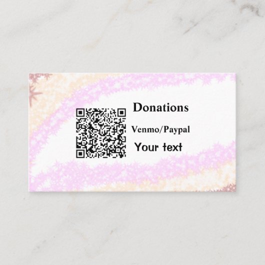 Eenvoudig minimaal streepjescode donaties venmo pa visitekaartje (Voorkant)