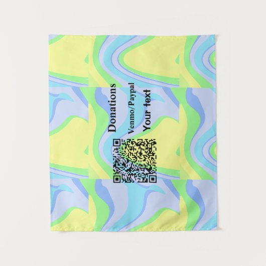 Eenvoudig minimaal streepjescode donaties venmo pa wandkleed (Voorkant)