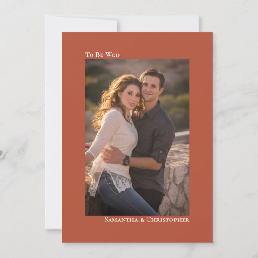 Eenvoudig minimaal terracotta - Verticale foto-bru Kaart (Voorkant)
