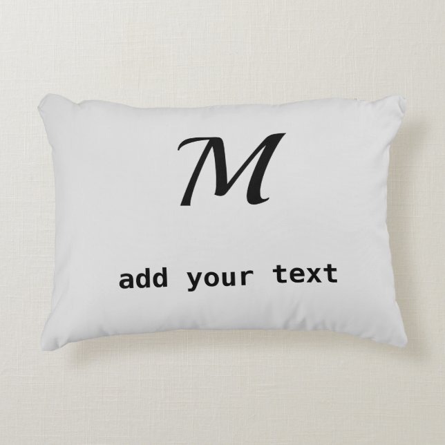 eenvoudig minimaal toevoegen foto van jouw tekst m accent kussen (Voorkant)