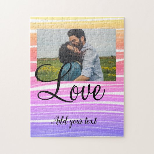 eenvoudig minimaal toevoegen jouw naam foto waterv legpuzzel (Verticaal)