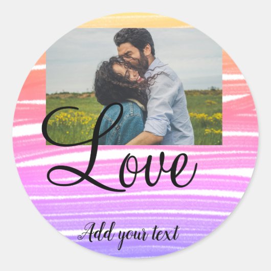 eenvoudig minimaal toevoegen jouw naam foto waterv ronde sticker (Voorkant)