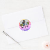 eenvoudig minimaal toevoegen jouw naam foto waterv ronde sticker (Envelop)