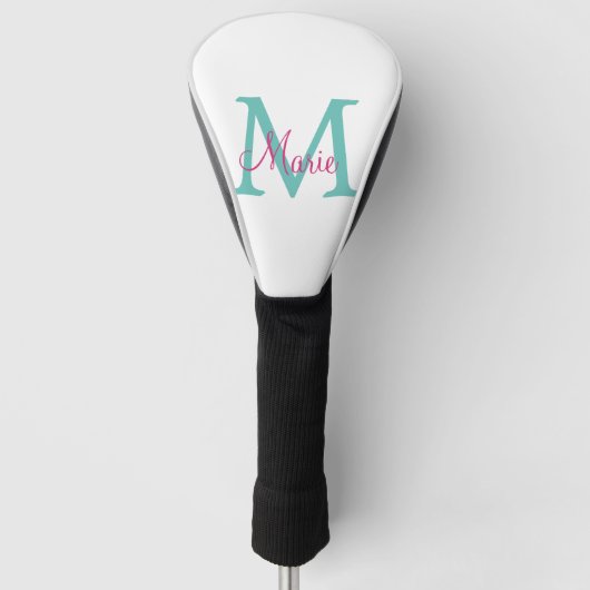 eenvoudig minimaal toevoegen naam monogram groen r golfheadcover (Voorkant)