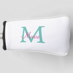 eenvoudig minimaal toevoegen naam monogram groen r golfheadcover
