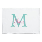 eenvoudig minimaal toevoegen naam monogram groen r kussensloop (Voorkant)