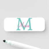 eenvoudig minimaal toevoegen naam monogram groen r naamplaatje (In situ)