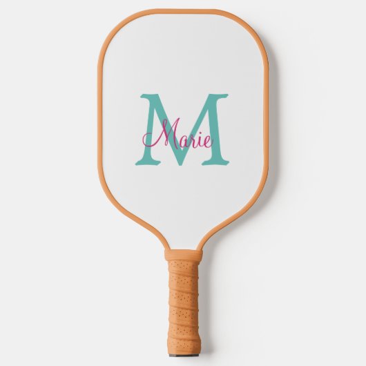 eenvoudig minimaal toevoegen naam monogram groen r pickleball paddle (Voorkant)