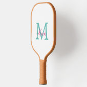 eenvoudig minimaal toevoegen naam monogram groen r pickleball paddle (Links)