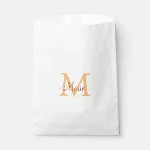 eenvoudig minimaal toevoegen naam monogram oranje  bedankzakje