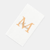 eenvoudig minimaal toevoegen naam monogram oranje  servet (Hoek)