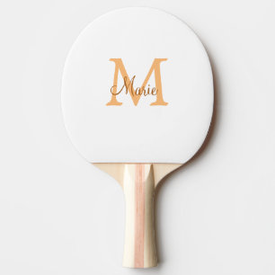 eenvoudig minimaal toevoegen naam monogram oranje tafeltennisbatje