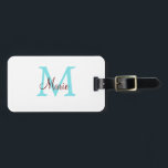 eenvoudig minimaal toevoegen naam monogram roze ro bagagelabel<br><div class="desc">mooi design</div>