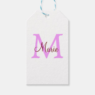 eenvoudig minimaal toevoegen naam monogram roze ro cadeaulabel