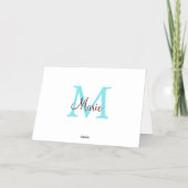 eenvoudig minimaal toevoegen naam monogram roze ro folie feestdagenkaart (Achterkant)