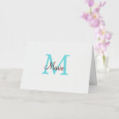eenvoudig minimaal toevoegen naam monogram roze ro folie feestdagenkaart (Orchidee)