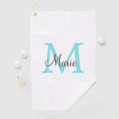 eenvoudig minimaal toevoegen naam monogram roze ro golfhanddoek (Insitu)