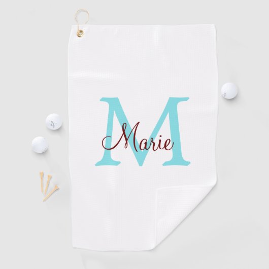 eenvoudig minimaal toevoegen naam monogram roze ro golfhanddoek (Insitu)