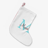 eenvoudig minimaal toevoegen naam monogram roze ro kleine kerstsok (Voorkant (Hangend))