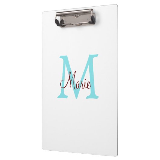 eenvoudig minimaal toevoegen naam monogram roze ro klembord (Links)