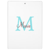 eenvoudig minimaal toevoegen naam monogram roze ro klembord (Achterkant)