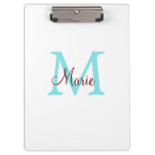 eenvoudig minimaal toevoegen naam monogram roze ro klembord (Voorkant)