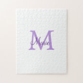 eenvoudig minimaal toevoegen naam monogram roze ro legpuzzel (Verticaal)