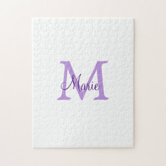 eenvoudig minimaal toevoegen naam monogram roze ro legpuzzel