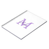 eenvoudig minimaal toevoegen naam monogram roze ro notitieboek (Linkerzijde)
