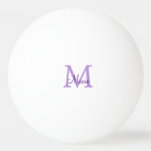 eenvoudig minimaal toevoegen naam monogram roze ro pingpongbal (Achterkant)