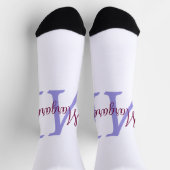 eenvoudig minimaal toevoegen naam monogram roze ro sokken (Top)