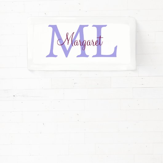 eenvoudig minimaal toevoegen naam monogram roze ro spandoek (Insitu)